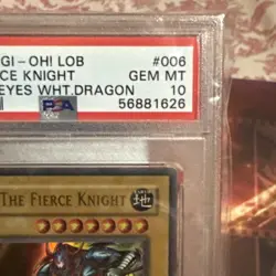 Yugioh 2002 Gaia the Fierce Knight LOB #006 LEGEND OF BLUE EYES PSA 10 Gem - Image 5