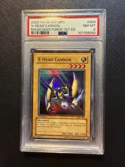 2003 Yu-Gi-Oh! X-Head Cannon Magician's Force MFC 1st Edition Super Rare PSA 8 - Image 1