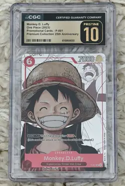 2023 ONE PIECE CCG MONKEY D. LUFFY PROMO 25TH P-001 CGC 10 PRISTINE ENGLISH - Image 1
