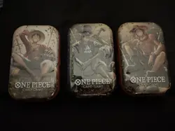 One Piece OP-13 Tin Pack Set Vol. 2 Lot of 3-New/Sealed - Luffy, Sabo, Ace - Image 1
