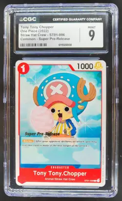 2022 ONE PIECE TONY TONY CHOPPER SUPER PRE-RELEASE ST01-006 CGC 9 A PT - Image 1