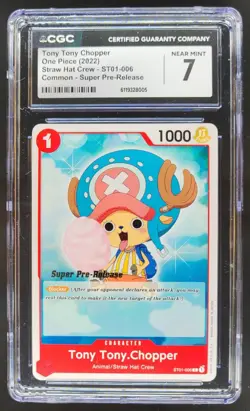 2022 ONE PIECE TONY TONY CHOPPER SUPER PRE-RELEASE ST01-006 CGC 7 A PT - Image 1