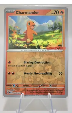 Charmander 004/165 Pokemon 151 GAME STOP Stamped Promo SEALED Card (EB GAMES US) - Image 1