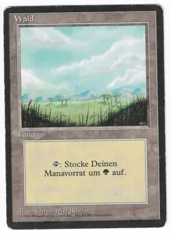 ►Magic-Style◄ MTG - Wald (Forest/Plains) - German Revised FBB MISPRINT - Played - Image 1