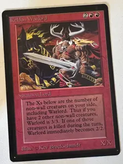 Magic the Gathering MTG Beta Keldon Warlord NM- (Beta Bob) - Image 1