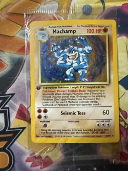 1996 Pokemon TCG - Machamp Holo - Base Set First Edition No. 8/102 | NM | SEALED - Image 3