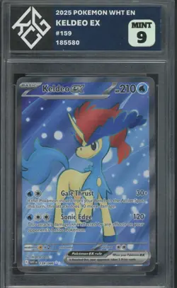 2025 Pokemon WHT EN #158 Keldeo EX Mint KCG 9 - Image 1