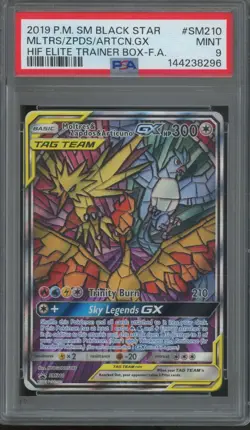 2019 Pokemon Sun & Moon Black Star Promo Moltres Zapdos Articuno Mint PSA 9 - Image 1