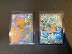 Pokemon TCG Blastoise & Alakazam EX Holo Ultra Rare Scarlet & Violet 151 Mew - Image 1