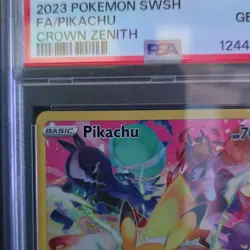 Pokemon Pikachu Secret Rare Full Art Holo 160/159 Crown Zenith PSA 10 - Image 3