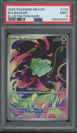 2025 Pokemon MEG EN Illustration Rare #133 Bulbasaur Mint PSA 9 - Image 1