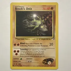 Pokemon Brock's Onix 70HP Rare Regular Gym Heroes 21/132 2000 English - Image 1