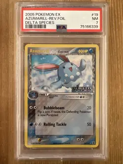 Pokemon TCG Azumarill (Delta) EX Delta Species 19/113 Reverse Holo Rare PSA 7 - Image 1