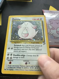 Pokemon Chansey 3/130 Holo Rare Base Set 2 284🔥LP MP +🔥 - Image 3