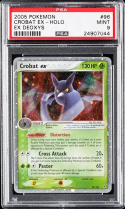 2005 POKEMON EX DEOXYS #96 CROBAT EX-HOLO PSA 9 - Image 1