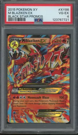 2015 Pokemon XY Black Star Promo #XY86 M Blaziken EX PSA 4 - Image 1