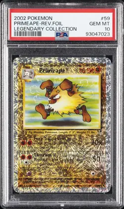 2002 POKEMON LEGENDARY COLLECTION #59 PRIMEAPE-REVERSE FOIL PSA 10 - Image 1