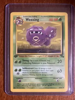 [NM] 1999 Pokemon Fossil Weezing 1st Edition #45/62 Uncommon - Image 1