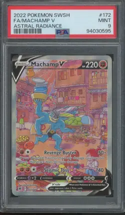 2022 Pokemon SWSH Astral Radiance #172 Machamp V Mint PSA 9 - Image 1