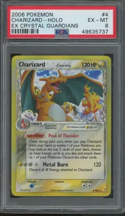 2006 Pokemon EX Crystal Guardians Holo #4 Charizard PSA 6 - Image 1