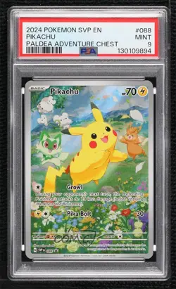 Pikachu Holo Pokemon Scarlet & Violet Paldea Adventure Chest Black Star Promo - Image 1