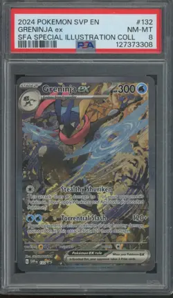 2024 Pokemon SVP EN SFA Special Illustration Rare #132 Greninja ex PSA 8 - Image 1