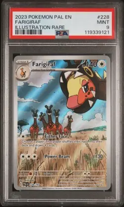 2023 POKEMON PAL EN-PALDEA EVOLVED ILLUSTRATION RARE #228 FARIGIRAF PSA 9 - Image 1
