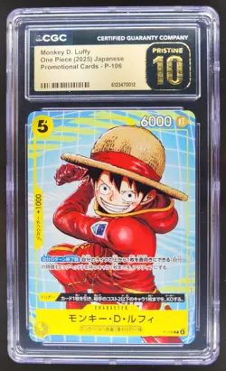 2025 ONE PIECE JAPANESE MONKEY D. LUFFY PROMO P-106 CGC 10 PRISTINE A PT - Image 1