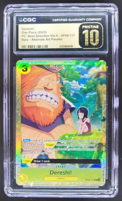 2025 ONE PIECE DERESHI! RARE ALT ART OP09-117 CGC 10 PRISTINE A PT - Image 1