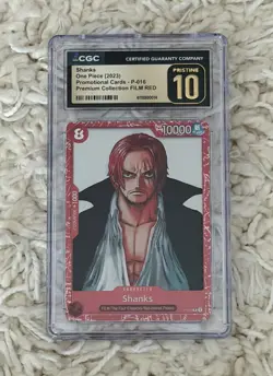 ONE PIECE CCG SHANKS FILM RED P-016 CGC 10 PRISTINE ENGLISH - Image 1
