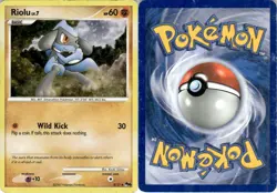 Pokemon Riolu Basic Emanation 60 HP Holo Diamond & Pearl 8/17 30 Attack TCG Card - Image 1