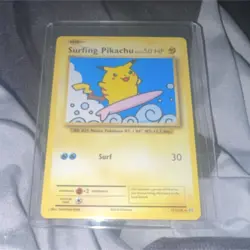Pokemon Surfing Pikachu Evolutions Secret Rare 111/108 50HP Surf Basic TCG Card - Image 1