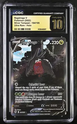 CGC Pristine 10 Regidrago V 184/195 Alternate Art Silver Tempest Pokemon Card - Image 1