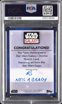 2023 TOPPS STAR WARS GALAXY CHROME SKETCH CARDS DARTH VADER NEIL A. BRADY PSA 9 - Image 2
