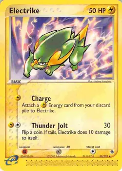 Electrike 30/109 Uncommon Ruby & Sapphire Pokemon HP/DMG - Image 1