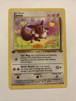 Pokemon TCG Eevee Jungle 51/64 Regular 1st Edition Common Card - Image 1
