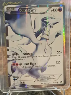Pokemon TCG Reshiram Black & White Full Art Ultra Rare Holo Card 113/114 - Image 1