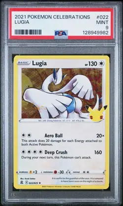 2021 Pokemon Celebrations 022/025 Lugia PSA 9 Mint Holo Foil Rare Card TCG SIR - Image 1