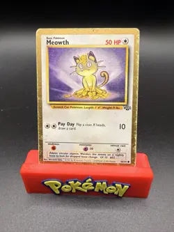 Meowth Gold Bordered Promo Fruit Roll Up Vintage Pokemon Card 56/64 HP/DMG-c - Image 1