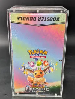 Pokemon SV8.5 Prismatic Evolutions Sealed Booster Bundle Display W/Acrylic Case - Image 1