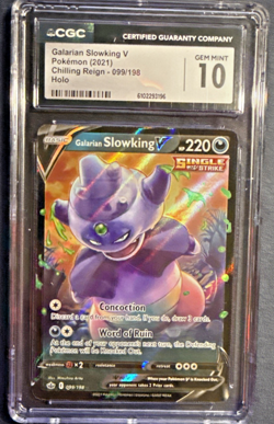 GALARIAN SLOWKING V 2021 POKEMON CHILLING REIGN HOLO 099/198 CGC GEM MINT 10 - Image 1