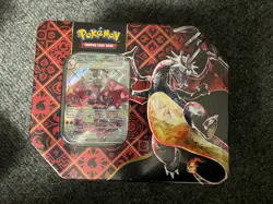 Pokemon TCG: Paldean Fates Shiny Charizard EX Tin Factory Sealed - Image 1
