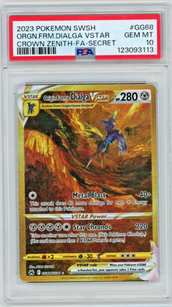 2023 Pokemon Crown Zenith Origin Forme Dialga VSTAR GG68/GG70 Full Art PSA 10 - Image 1
