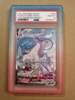 Ice Rider Calyrex VMAX 203/198 Alternate Art Pokemon Chilling Reign PSA 10 - Image 1