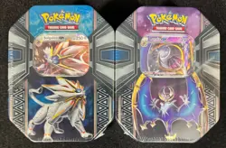 POKEMON 2017 SPRING TIN Legends of Alola Tins BOTH SOLGALEO GX & LUNALA GX NICE! - Image 1