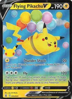 Flying Pikachu V 006/025 Holo Rare V Celebrations Pokemon Near Mint - Image 1