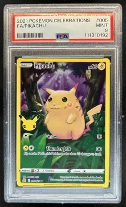 2021 Pokemon SWSH Celebrations Pikachu Holo #005/025 PSA 9 - Image 1