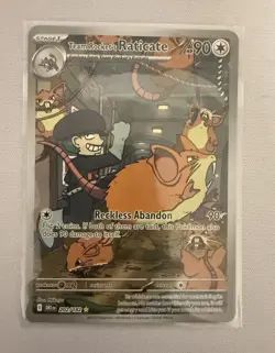 Team Rocket's Raticate 202/182 Sv10: Destined Rivals Holo Pokemon TCG NM - Image 1