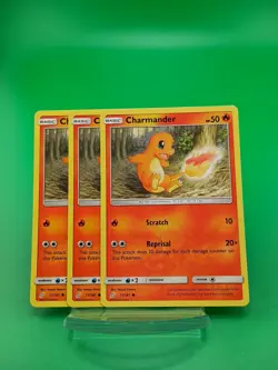 3x Pokemon TCG Charmander 11/181 Sun & Moon Team Up Common Regular Non-Holo NM/M - Image 1