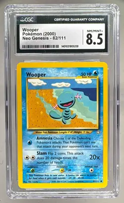 0522 Wooper 2000 Pokemon Neo Genesis #82 CGC 8.5 - Image 1